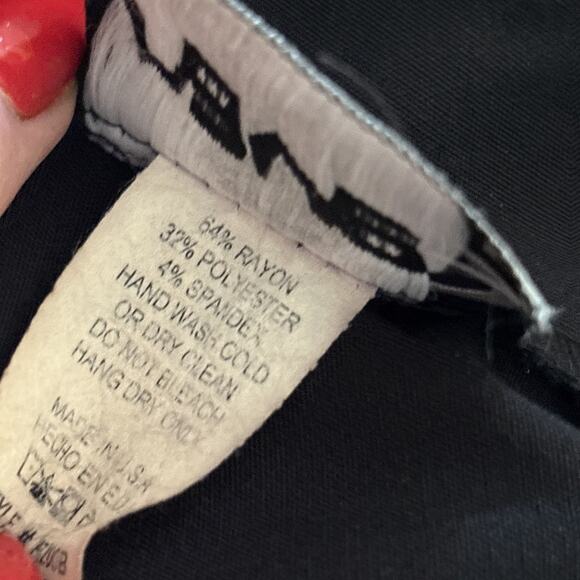 90s Y2K VTG Size XS Whimsigoth Pants Flare Low Rise Black Back Zip Beaded - Picture 9 of 9